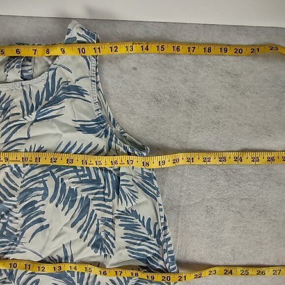 Velvet Heart Palm Leaf Print Light Blue And Blue With Pockets Shift Dress Size S - Picture 8 of 10